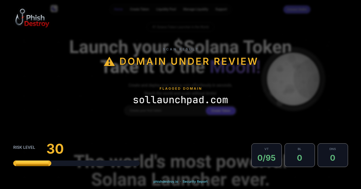 sollaunchpad.com phishing report — threat analysis by PhishDestroy