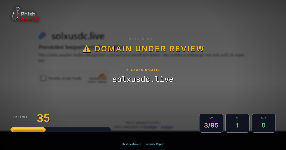solxusdc.live phishing report — threat analysis by PhishDestroy