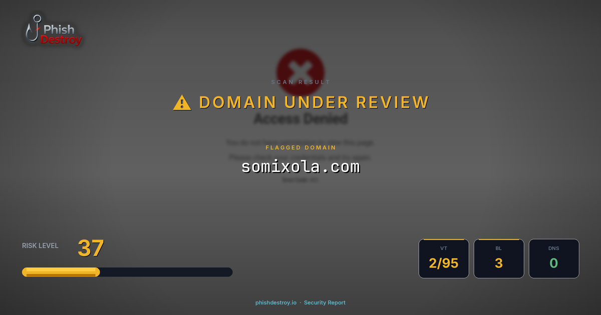 somixola.com phishing report — threat analysis by PhishDestroy