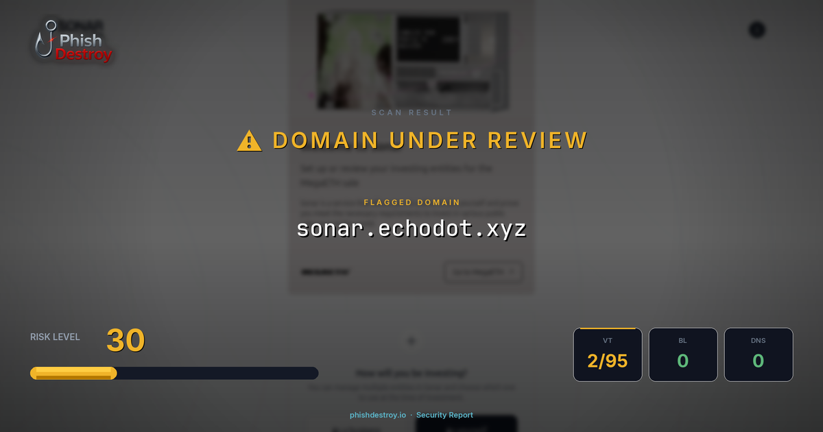 sonar.echodot.xyz phishing report — threat analysis by PhishDestroy