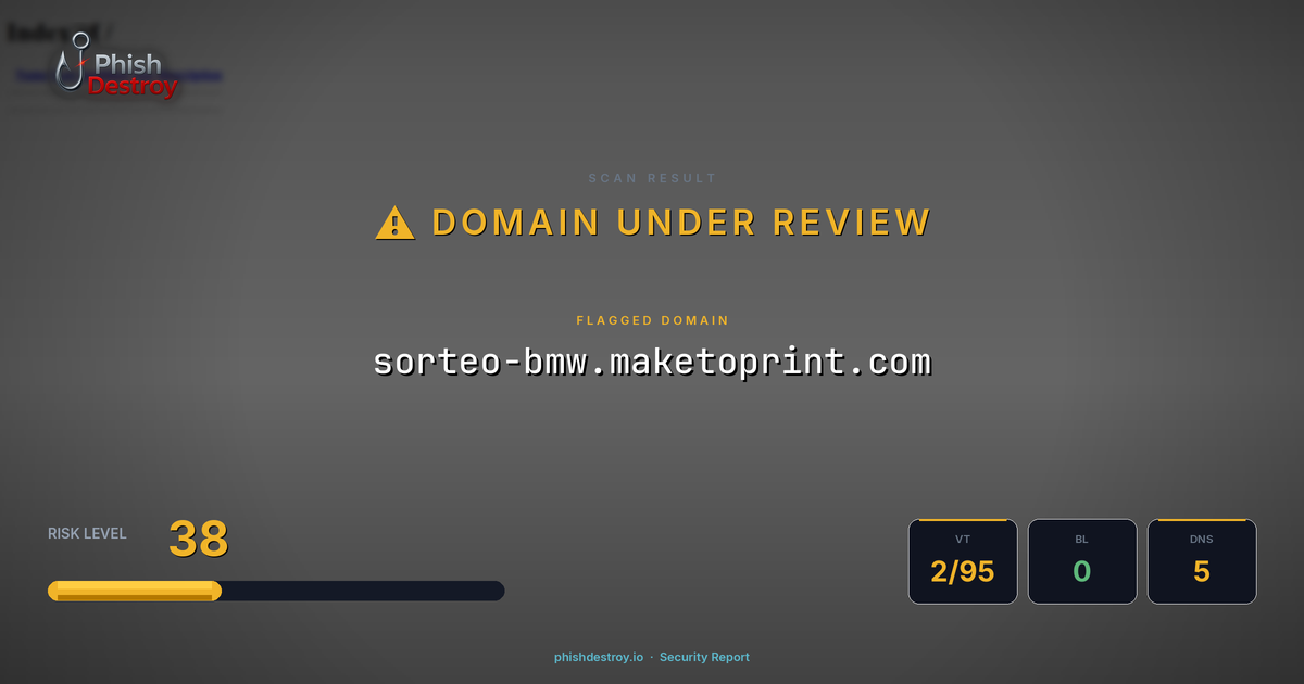 sorteo-bmw.maketoprint.com phishing report — threat analysis by PhishDestroy