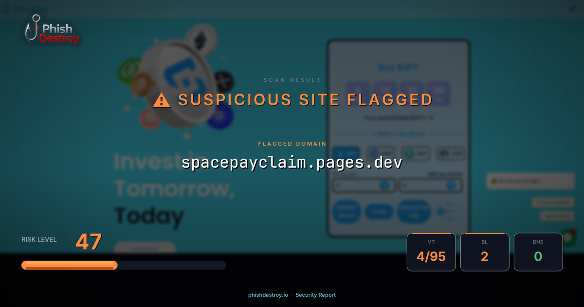 spacepayclaim.pages.dev phishing report — threat analysis by PhishDestroy