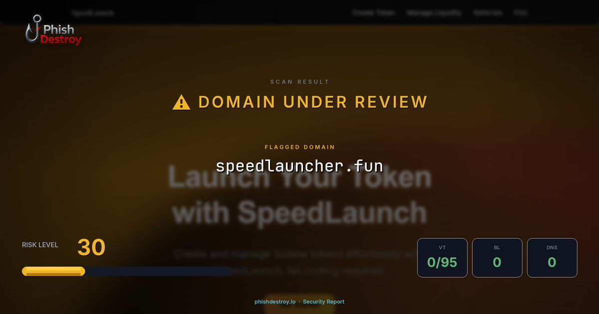 speedlauncher.fun phishing report — threat analysis by PhishDestroy