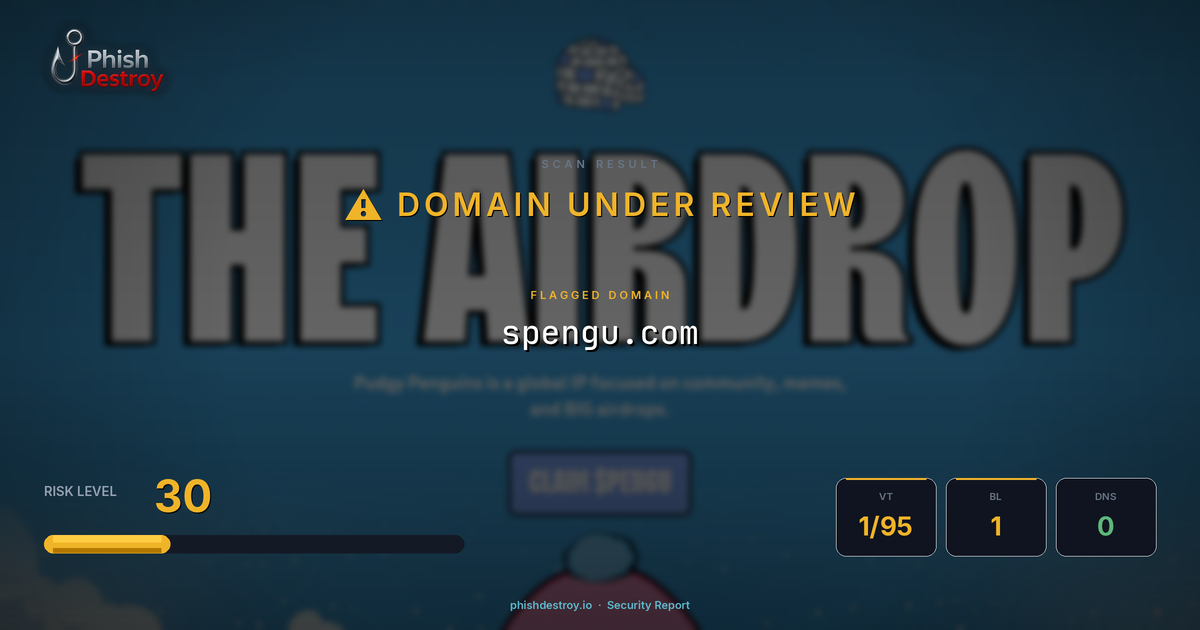 spengu.com phishing report — threat analysis by PhishDestroy