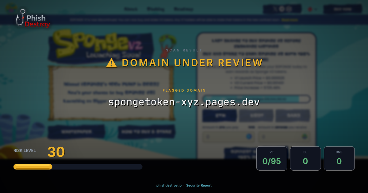 spongetoken-xyz.pages.dev phishing report — threat analysis by PhishDestroy