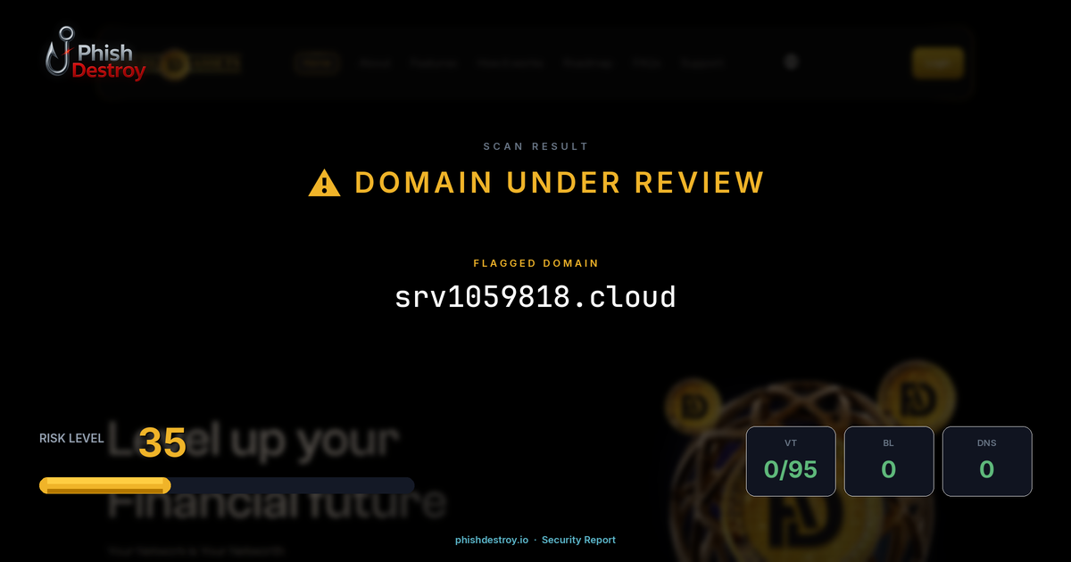 srv1059818.cloud phishing report — threat analysis by PhishDestroy
