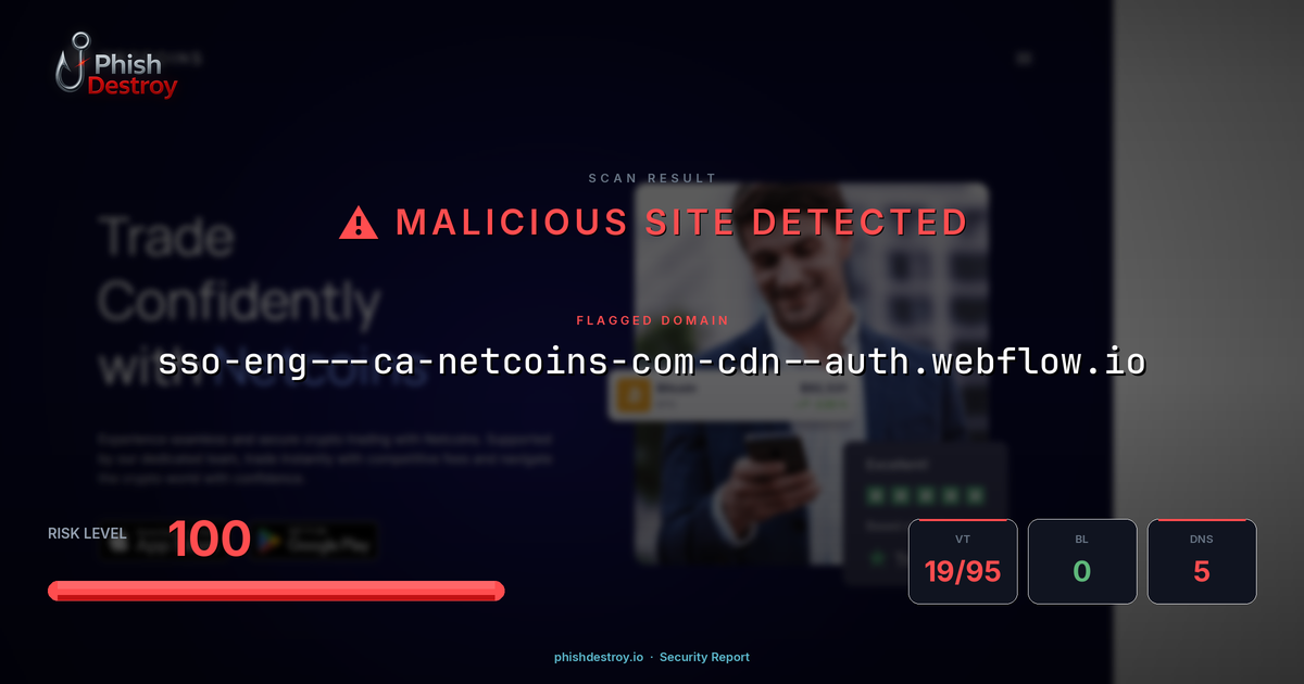 sso-eng---ca-netcoins-com-cdn--auth.webflow.io phishing report — threat analysis by PhishDestroy