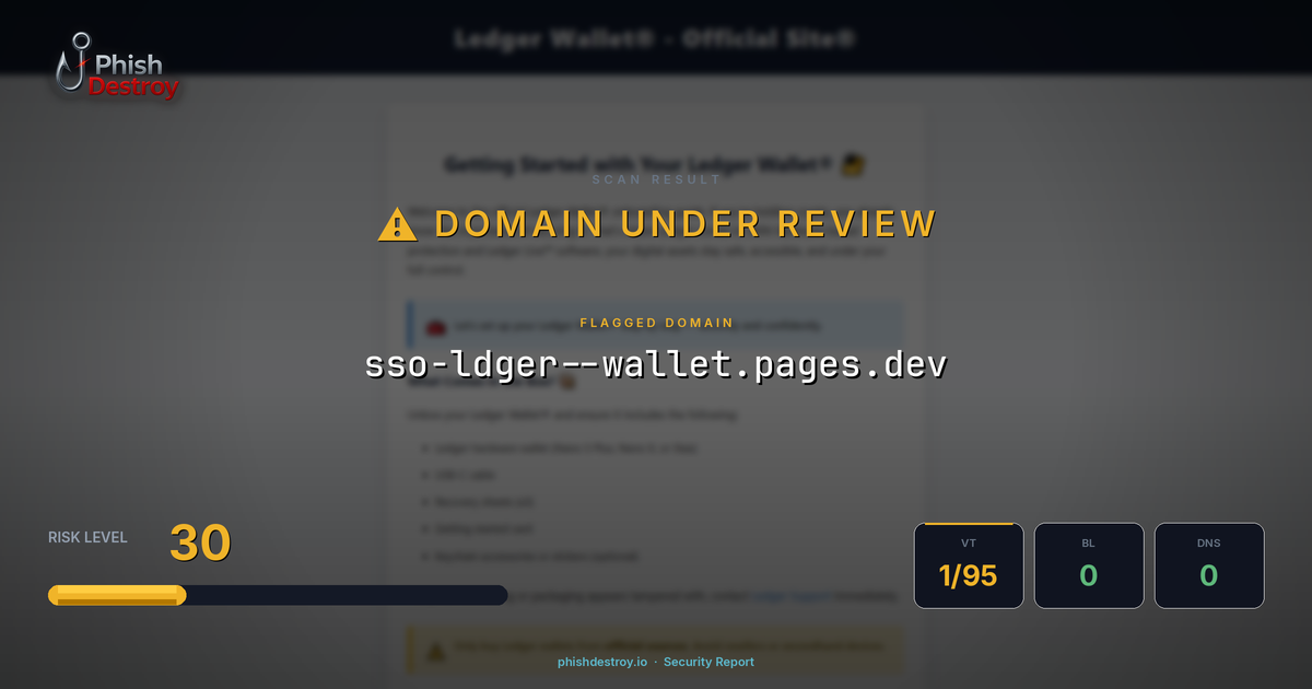 sso-ldger--wallet.pages.dev phishing report — threat analysis by PhishDestroy