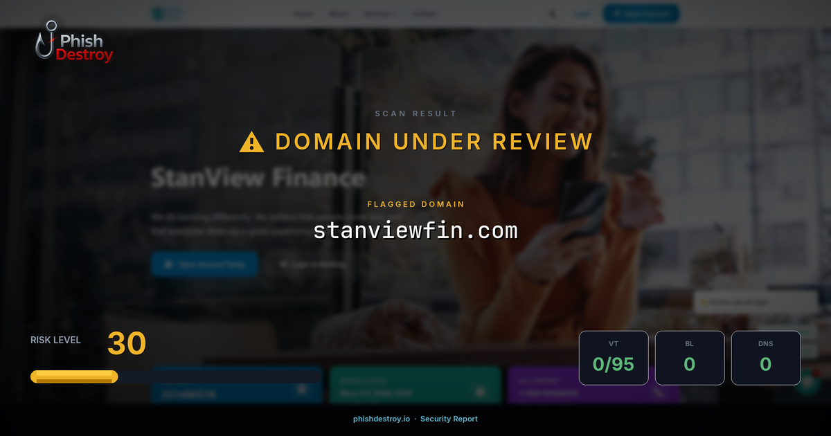 stanviewfin.com phishing report — threat analysis by PhishDestroy