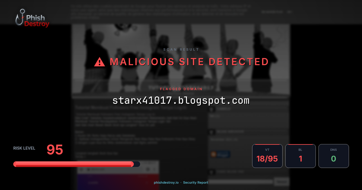 starx41017.blogspot.com phishing report — threat analysis by PhishDestroy