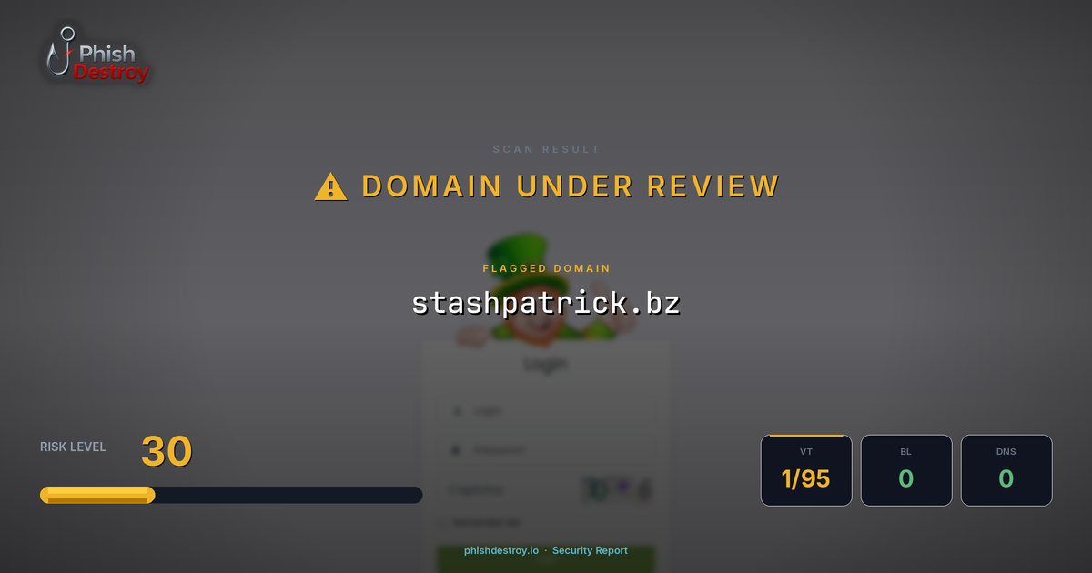 stashpatrick.bz phishing report — threat analysis by PhishDestroy
