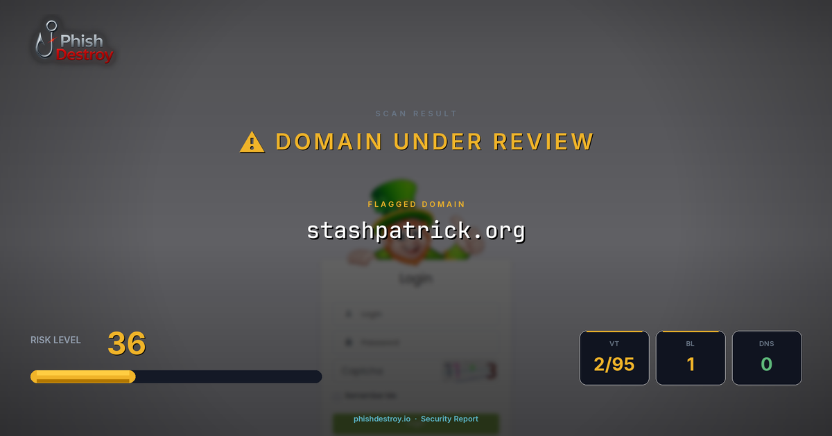 stashpatrick.org phishing report — threat analysis by PhishDestroy