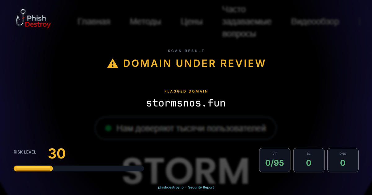 stormsnos.fun phishing report — threat analysis by PhishDestroy
