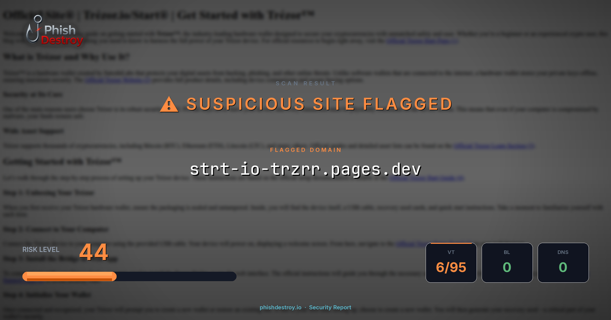 strt-io-trzrr.pages.dev phishing report — threat analysis by PhishDestroy