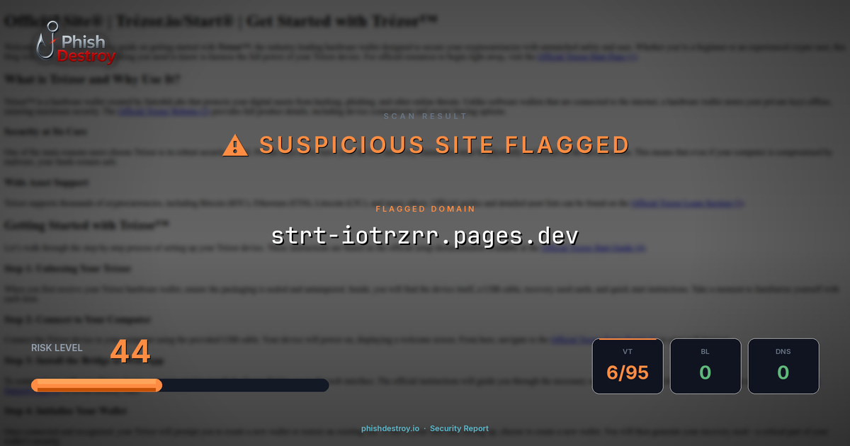 strt-iotrzrr.pages.dev phishing report — threat analysis by PhishDestroy