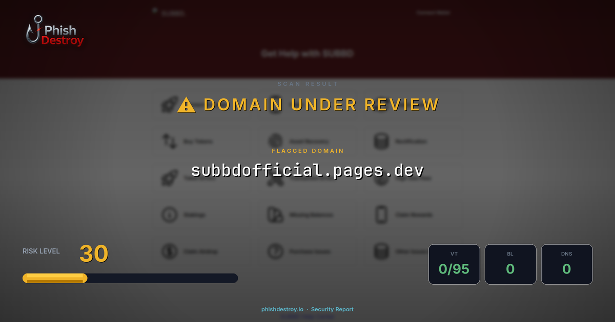 subbdofficial.pages.dev phishing report — threat analysis by PhishDestroy