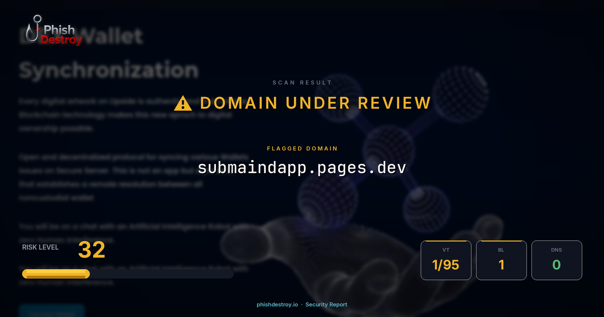 submaindapp.pages.dev phishing report — threat analysis by PhishDestroy