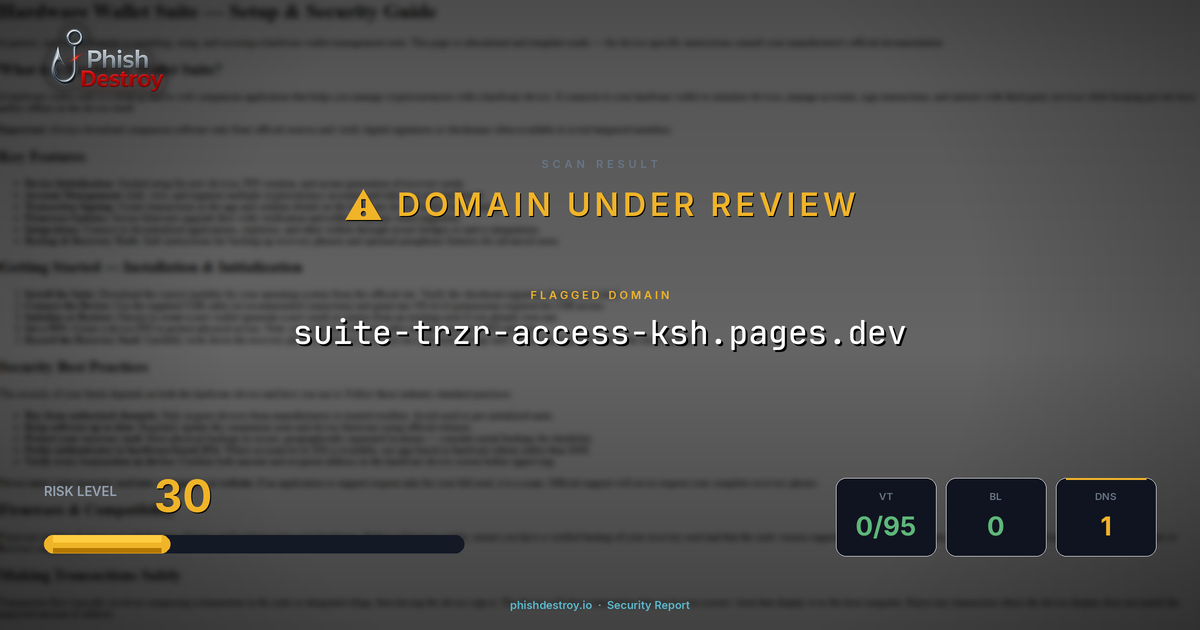 suite-trzr-access-ksh.pages.dev phishing report — threat analysis by PhishDestroy