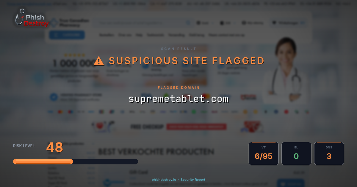 supremetablet.com phishing report — threat analysis by PhishDestroy