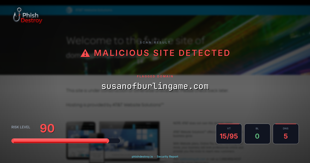 susanofburlingame.com phishing report — threat analysis by PhishDestroy