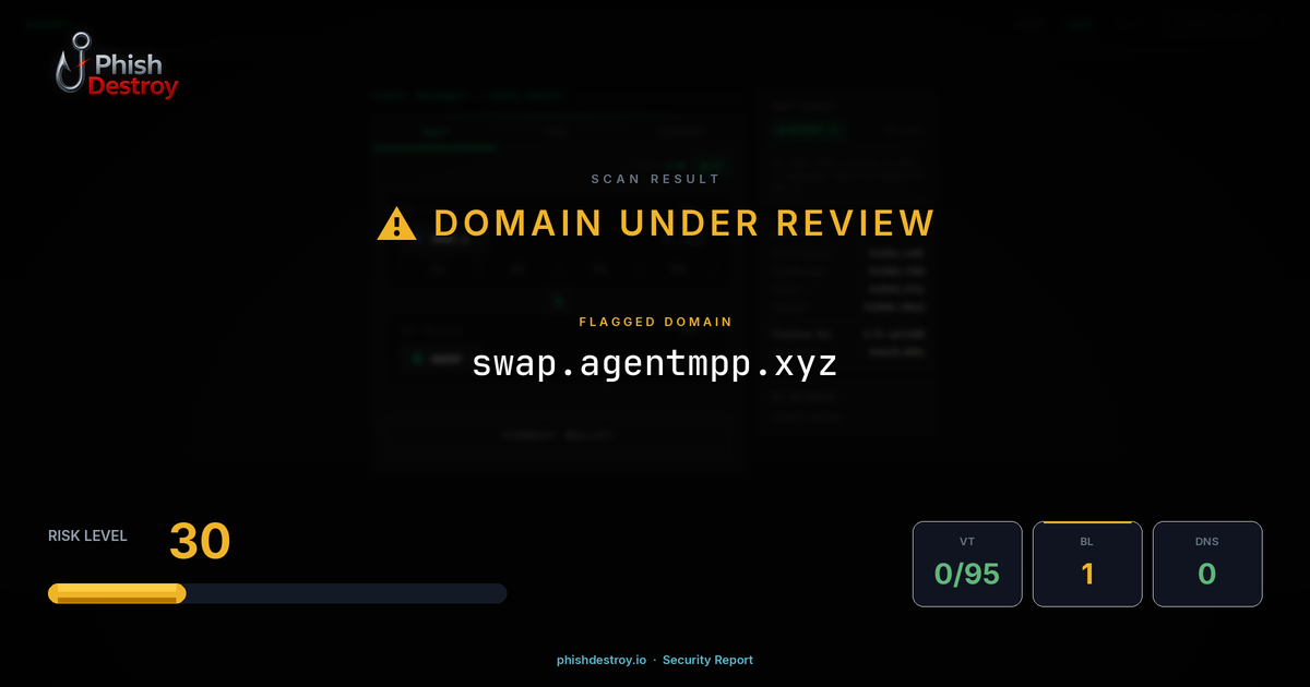 swap.agentmpp.xyz phishing report — threat analysis by PhishDestroy