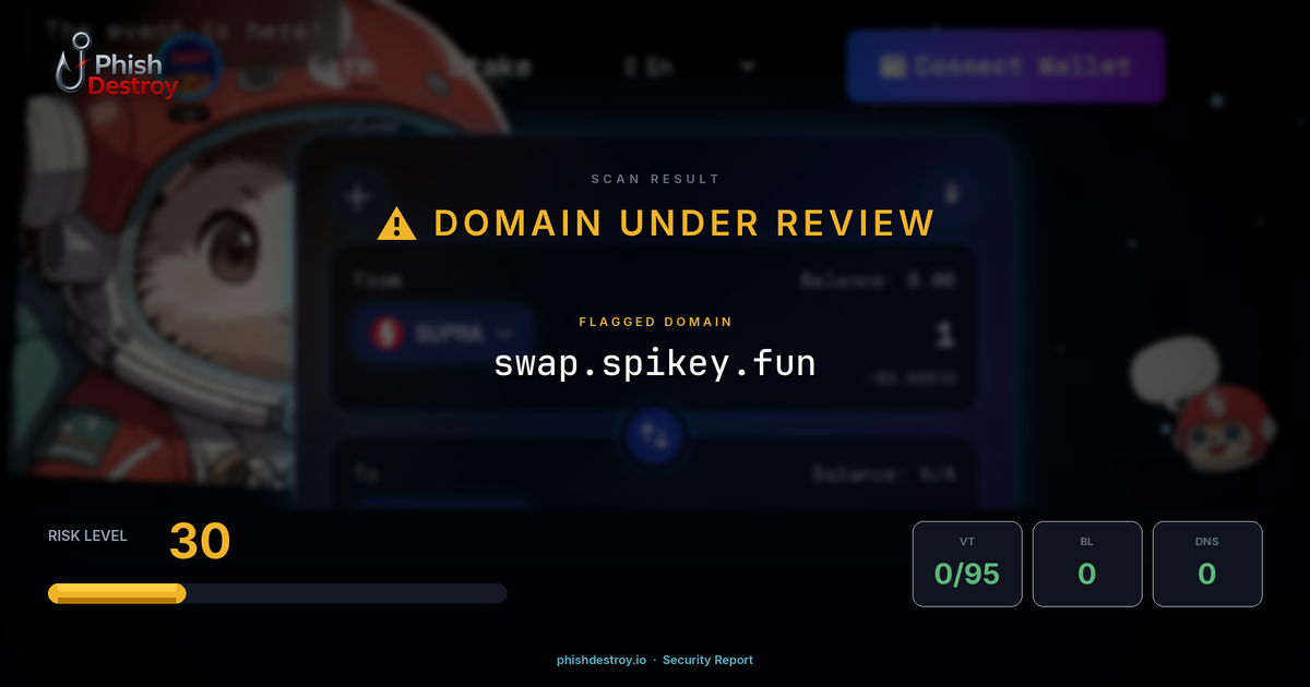 swap.spikey.fun phishing report — threat analysis by PhishDestroy