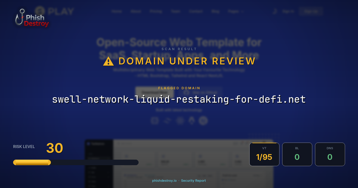 swell-network-liquid-restaking-for-defi.net phishing report — threat analysis by PhishDestroy