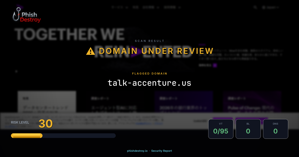talk-accenture.us phishing report — threat analysis by PhishDestroy