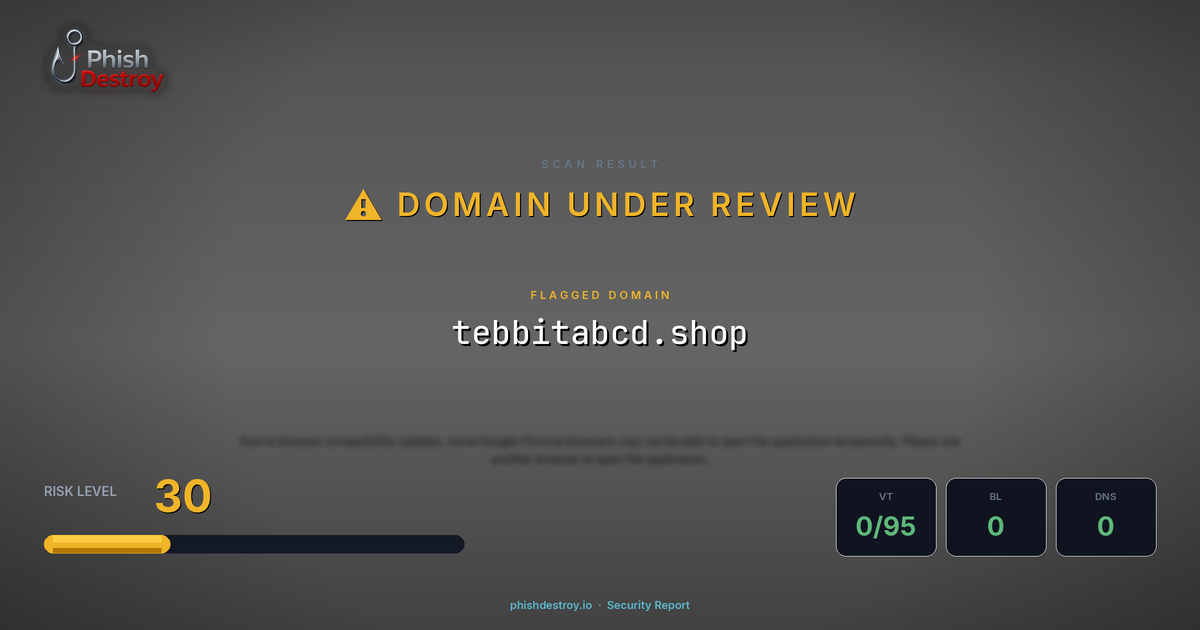 tebbitabcd.shop phishing report — threat analysis by PhishDestroy