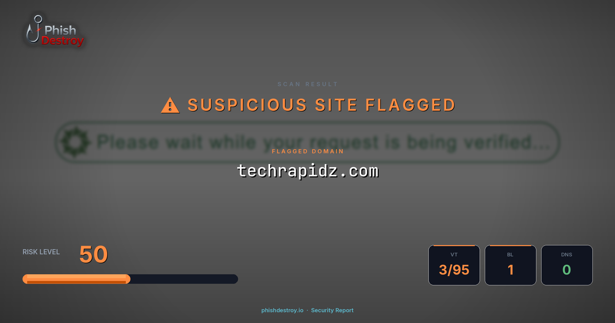 techrapidz.com phishing report — threat analysis by PhishDestroy