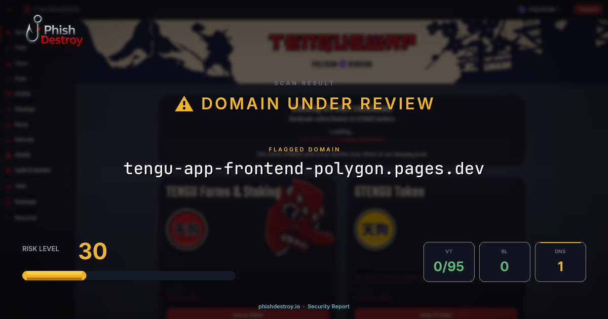 tengu-app-frontend-polygon.pages.dev phishing report — threat analysis by PhishDestroy