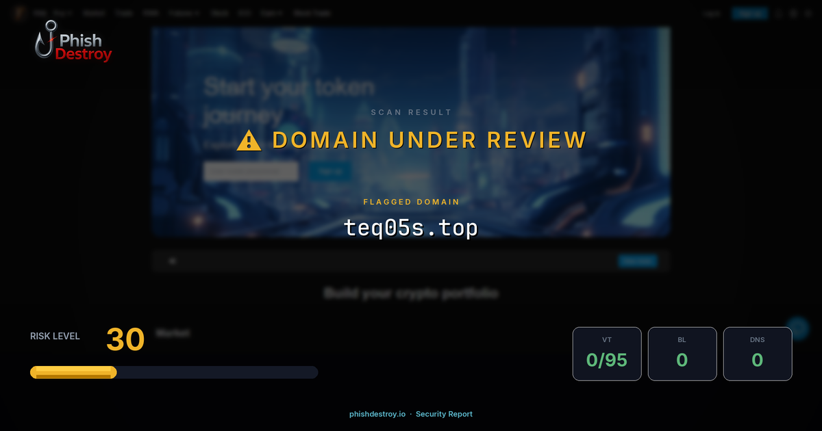 teq05s.top phishing report — threat analysis by PhishDestroy