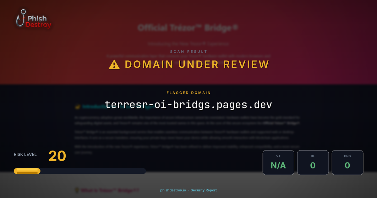 terresr-oi-bridgs.pages.dev phishing report — threat analysis by PhishDestroy