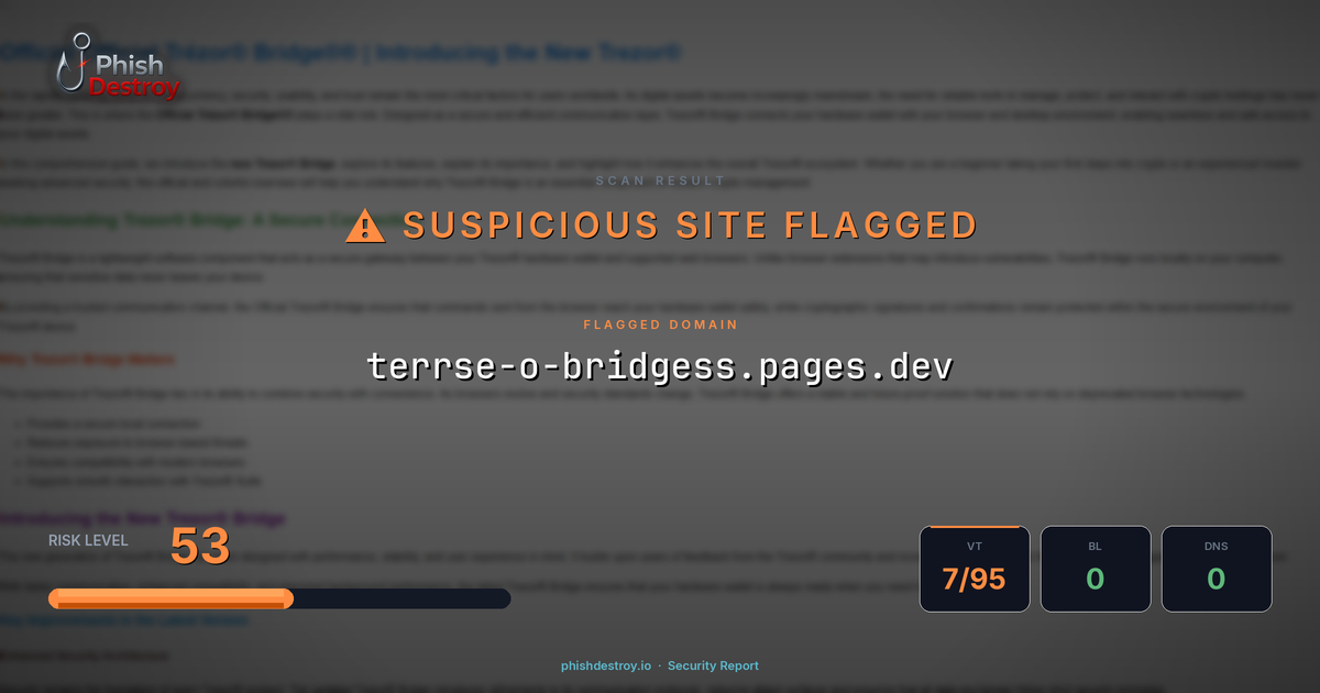terrse-o-bridgess.pages.dev phishing report — threat analysis by PhishDestroy
