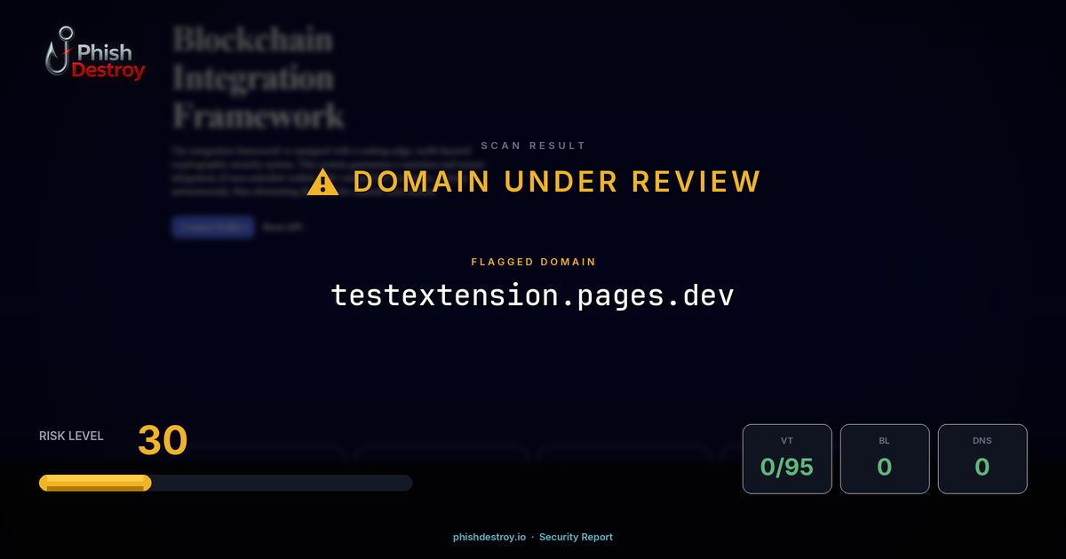 testextension.pages.dev phishing report — threat analysis by PhishDestroy