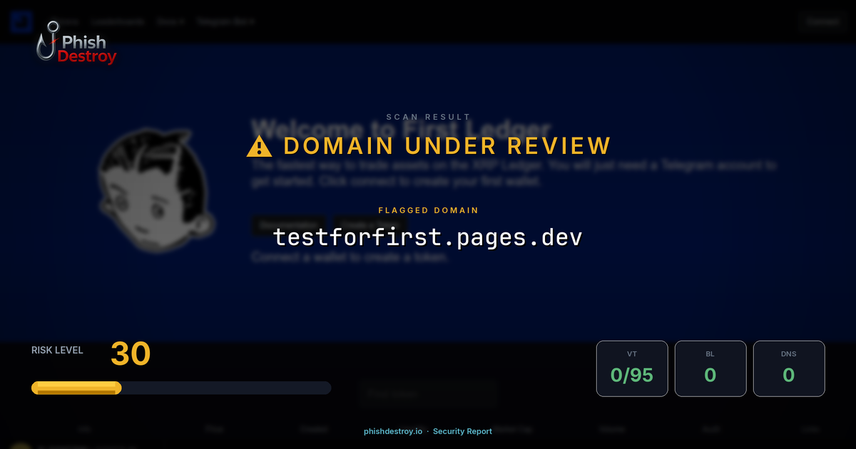 testforfirst.pages.dev phishing report — threat analysis by PhishDestroy