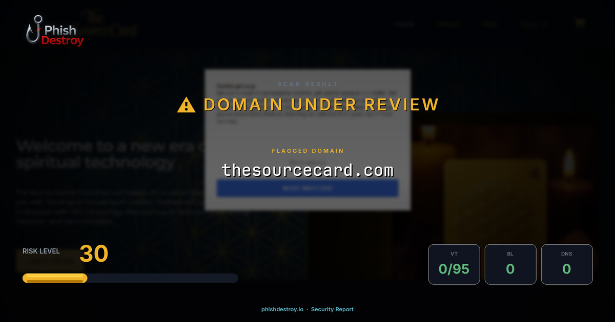 thesourcecard.com phishing report — threat analysis by PhishDestroy