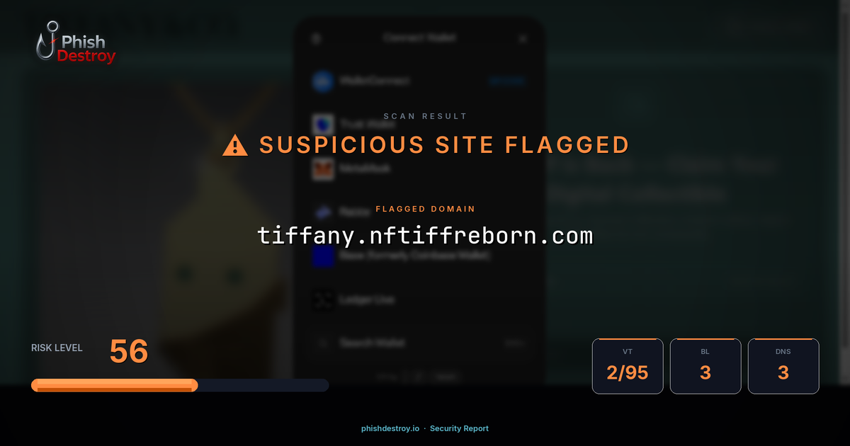 tiffany.nftiffreborn.com phishing report — threat analysis by PhishDestroy