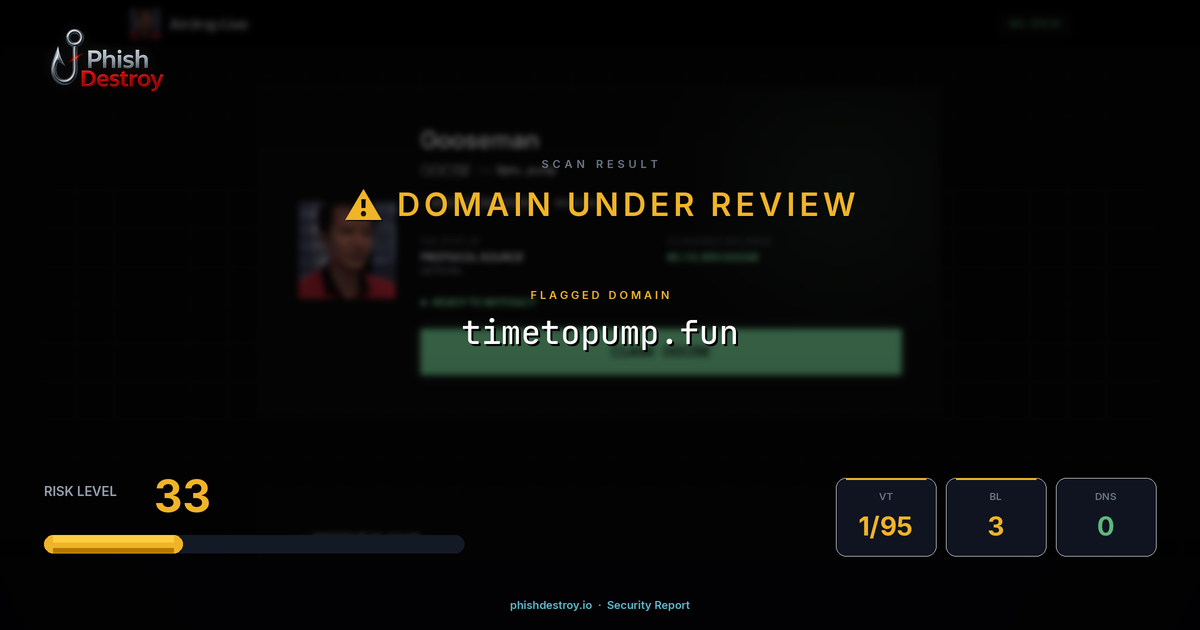 timetopump.fun phishing report — threat analysis by PhishDestroy