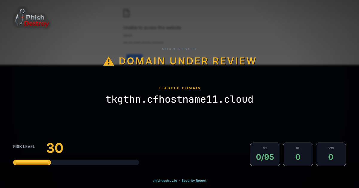 tkgthn.cfhostname11.cloud phishing report — threat analysis by PhishDestroy