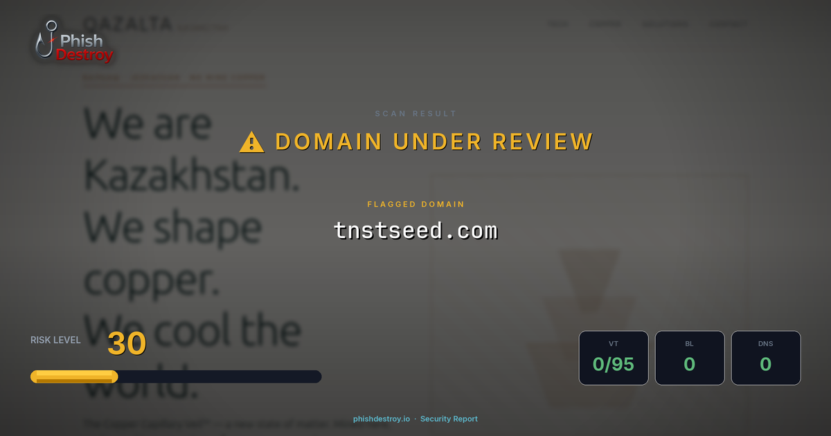 tnstseed.com phishing report — threat analysis by PhishDestroy