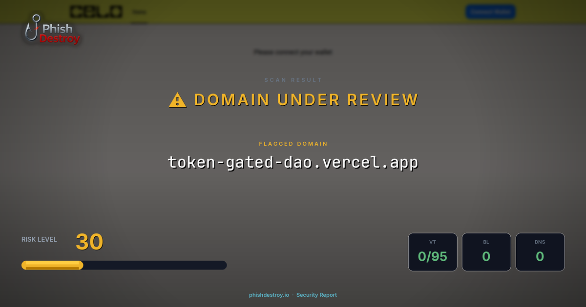 token-gated-dao.vercel.app phishing report — threat analysis by PhishDestroy