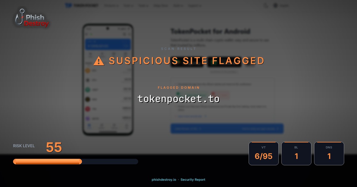 tokenpocket.to phishing report — threat analysis by PhishDestroy