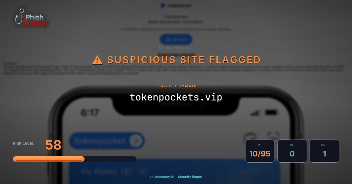tokenpockets.vip phishing report — threat analysis by PhishDestroy