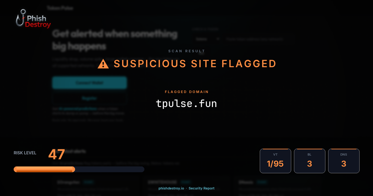 tpulse.fun phishing report — threat analysis by PhishDestroy