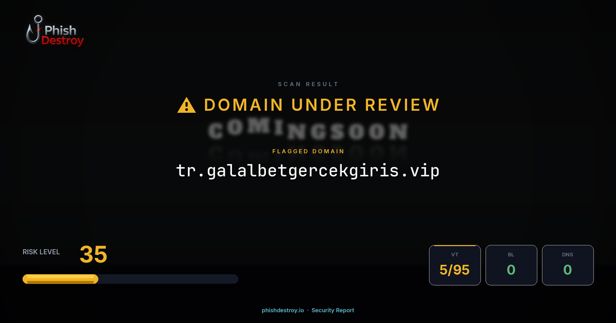 tr.galalbetgercekgiris.vip phishing report — threat analysis by PhishDestroy