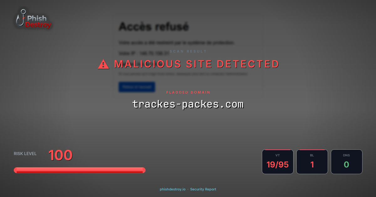 trackes-packes.com phishing report — threat analysis by PhishDestroy