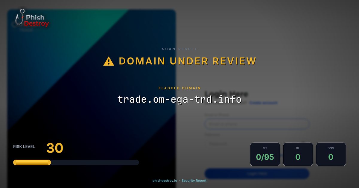 trade.om-ega-trd.info phishing report — threat analysis by PhishDestroy