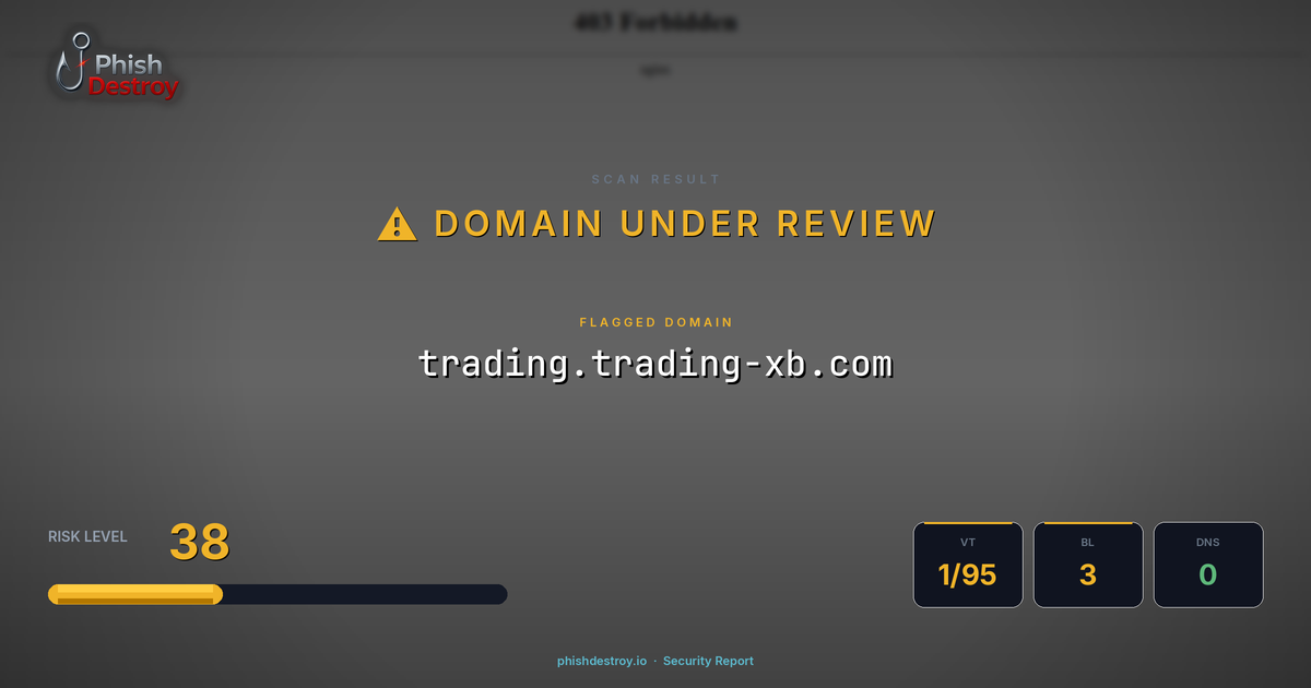 trading.trading-xb.com phishing report — threat analysis by PhishDestroy