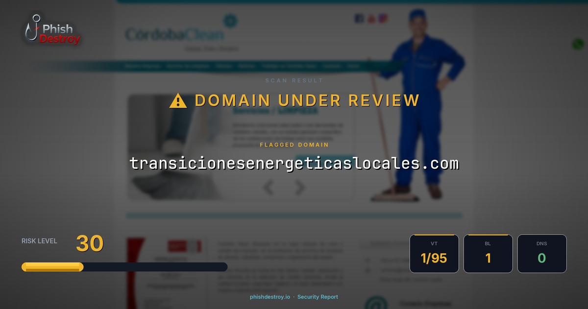 transicionesenergeticaslocales.com phishing report — threat analysis by PhishDestroy